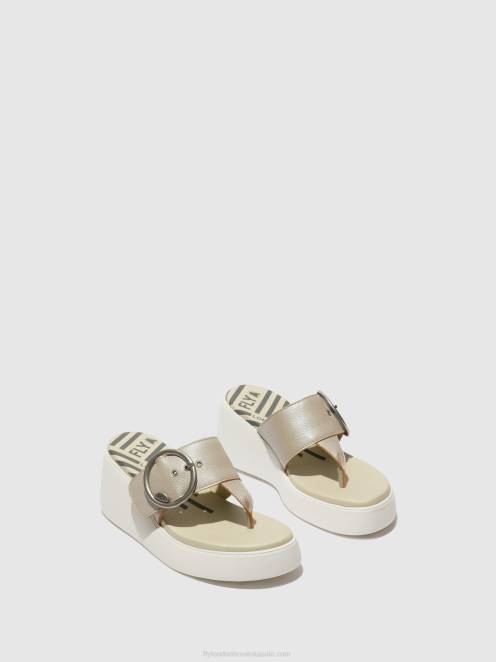 hr Fly London žene mule s kopčom dafi938 srebro LL8B374