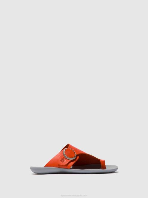 hr Fly London žene mule s otvorenim prstima mica758 koraljni LL8B383
