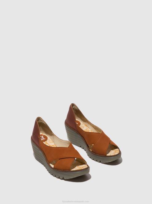 hr Fly London žene crossover sandale yoma307 tan/bakar LL8B484