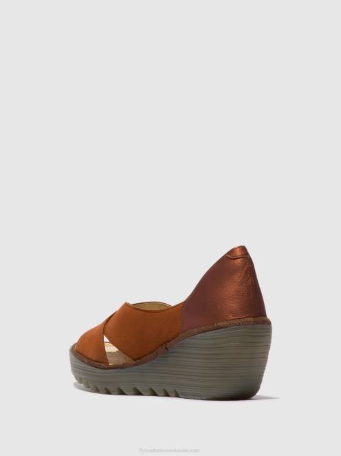 hr Fly London žene crossover sandale yoma307 tan/bakar LL8B484