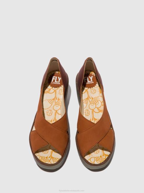 hr Fly London žene crossover sandale yoma307 tan/bakar LL8B484