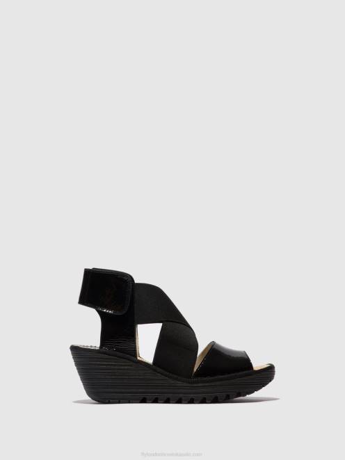 hr Fly London žene crossover sandale yuba385 luksor crna LL8B390