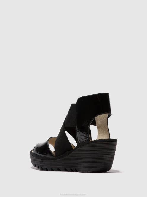 hr Fly London žene crossover sandale yuba385 luksor crna LL8B390