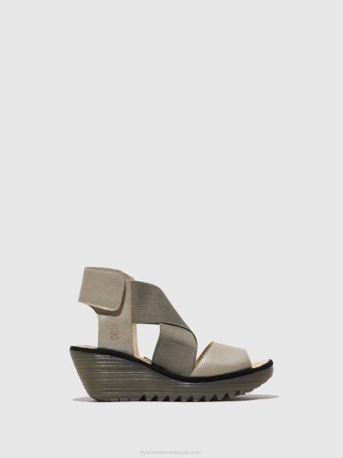 hr Fly London žene crossover sandale yuba385 srebro LL8B477