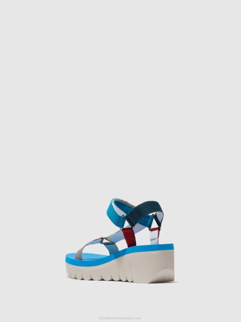 hr Fly London žene sandale na čičak yefa726 cupido multi (azurno) LL8B598