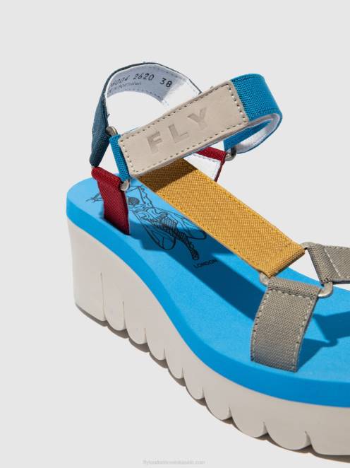hr Fly London žene sandale na čičak yefa726 cupido multi (azurno) LL8B598