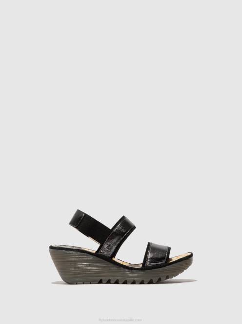 hr Fly London žene sandale na remen yaco416 grafit LL8B441