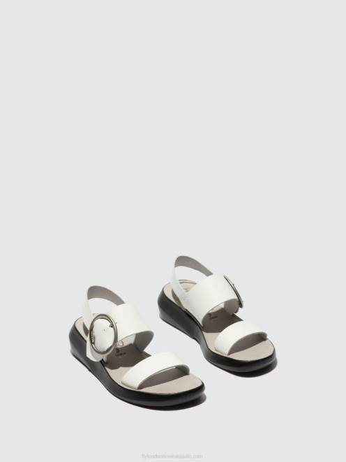 hr Fly London žene sandale s kopčom bani739 brooklyn sivobijela LL8B604