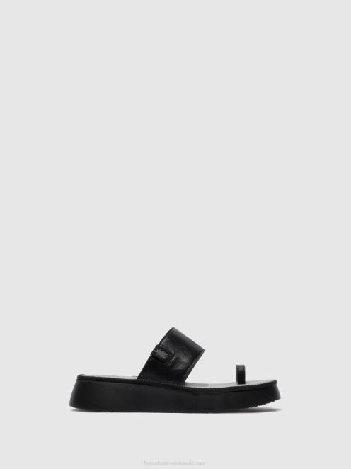 hr Fly London žene sandale s remenčićima chev316 mousse crna LL8B607