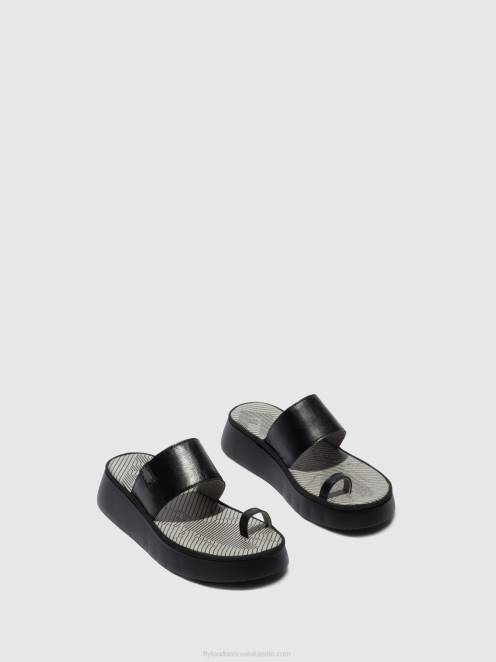 hr Fly London žene sandale s remenčićima chev316 mousse crna LL8B607