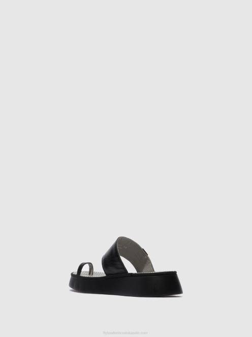 hr Fly London žene sandale s remenčićima chev316 mousse crna LL8B607