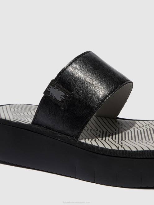 hr Fly London žene sandale s remenčićima chev316 mousse crna LL8B607