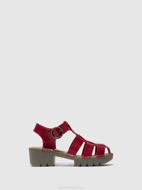 hr Fly London žene sandale s t-remenom emme511 Crvena LL8B416