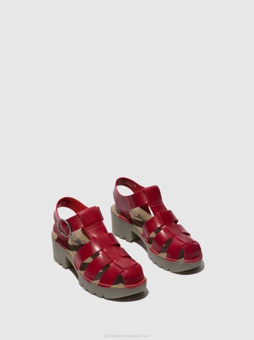 hr Fly London žene sandale s t-remenom emme511 Crvena LL8B416