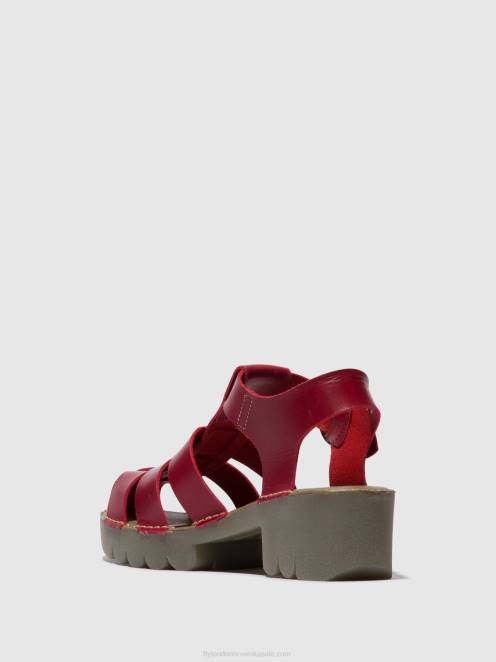 hr Fly London žene sandale s t-remenom emme511 Crvena LL8B416