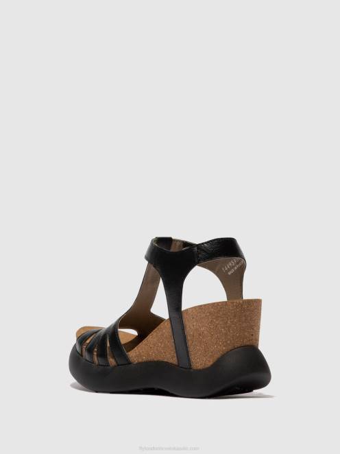 hr Fly London žene sandale s t-remenom gait959 crno LL8B408