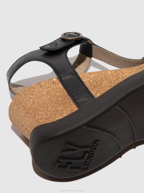 hr Fly London žene sandale s t-remenom gait959 crno LL8B408