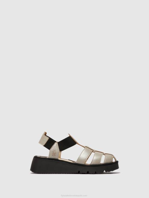 hr Fly London žene sandale s t-remenom pefi429 srebro LL8B405