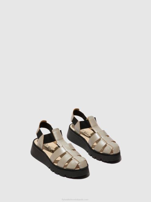 hr Fly London žene sandale s t-remenom pefi429 srebro LL8B405