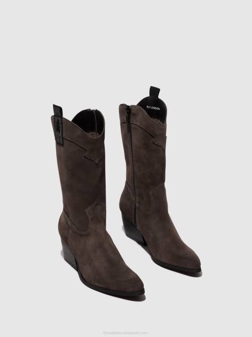 hr Fly London žene čizme na zip teke906 siva LL8B294
