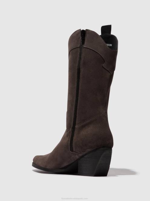 hr Fly London žene čizme na zip teke906 siva LL8B294