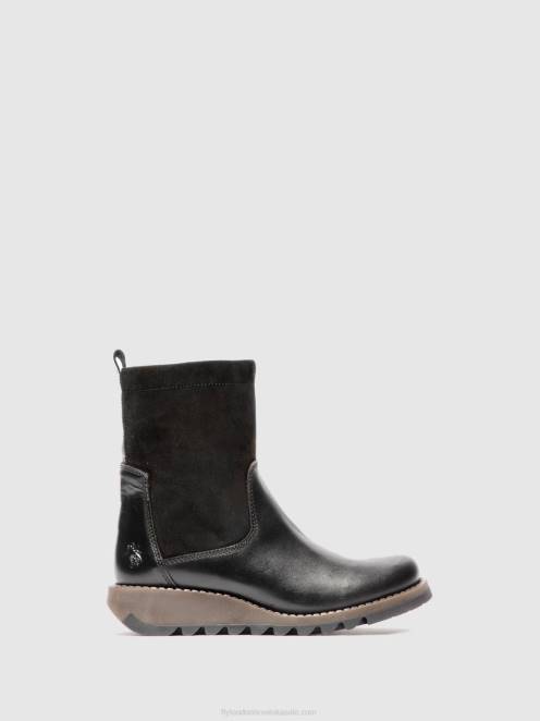 hr Fly London žene čizme sa patentnim zatvaračem sauk794 sag/oilsuede black LL8B319