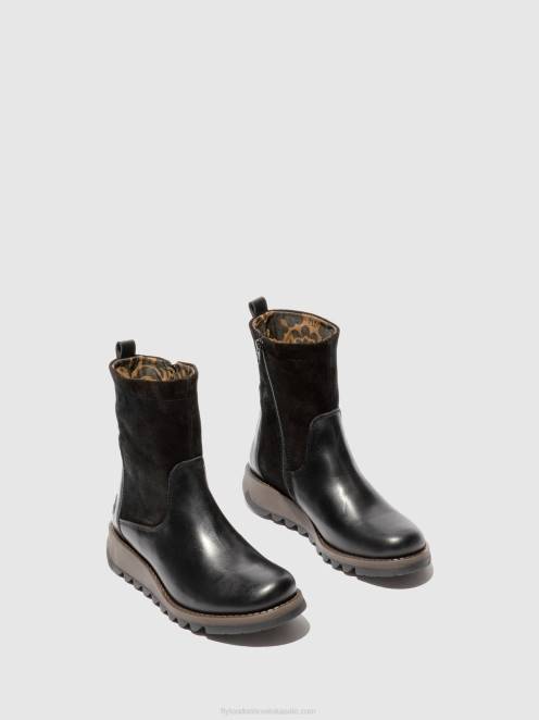 hr Fly London žene čizme sa patentnim zatvaračem sauk794 sag/oilsuede black LL8B319