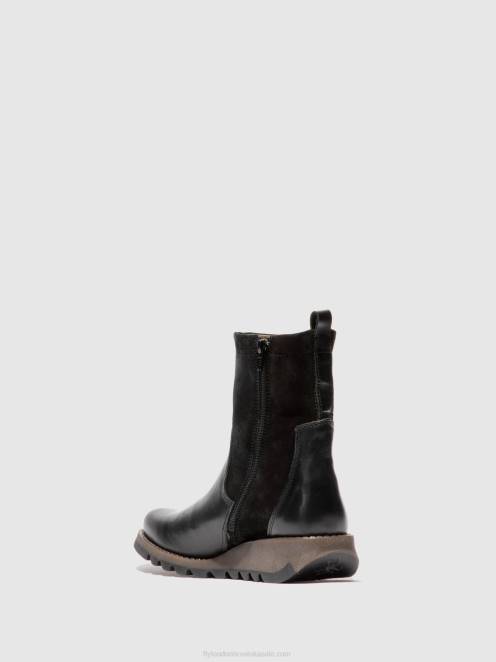 hr Fly London žene čizme sa patentnim zatvaračem sauk794 sag/oilsuede black LL8B319