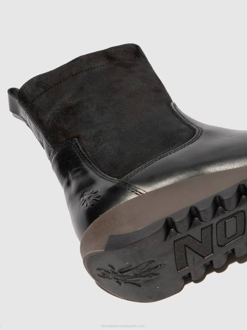 hr Fly London žene čizme sa patentnim zatvaračem sauk794 sag/oilsuede black LL8B319