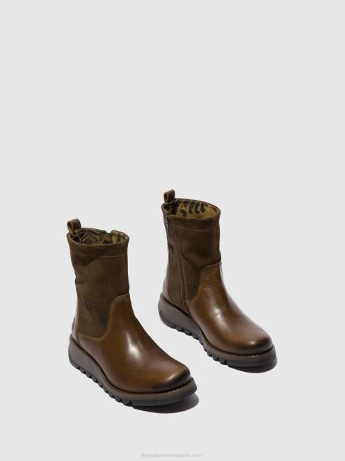 hr Fly London žene čizme sa patentnim zatvaračem sauk794 sag/oilsuede maslina/mulj LL8B318