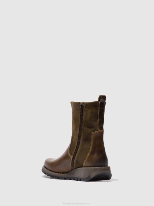 hr Fly London žene čizme sa patentnim zatvaračem sauk794 sag/oilsuede maslina/mulj LL8B318