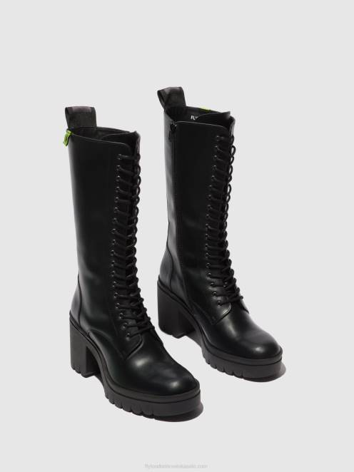 hr Fly London žene čizme na vezanje taly884 tunder black (crni potplat) LL8B314
