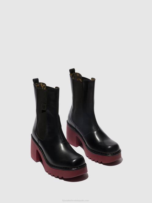 hr Fly London žene chelsea gležnjače moya25 crno (vinski potplat) LL8B129