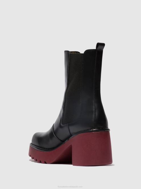 hr Fly London žene chelsea gležnjače moya25 crno (vinski potplat) LL8B129