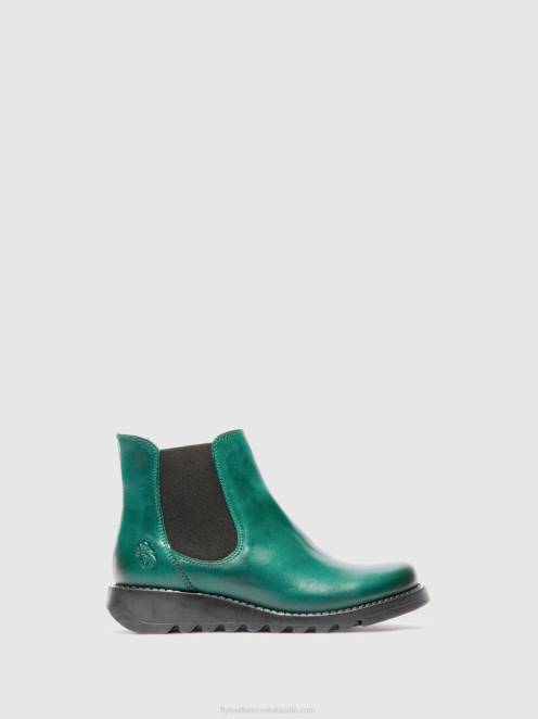 hr Fly London žene chelsea gležnjače salv prostirka shamrock zelena (crna elastična) LL8B215