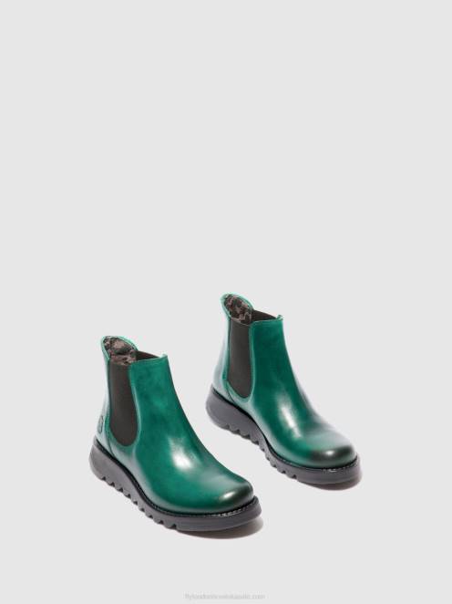 hr Fly London žene chelsea gležnjače salv prostirka shamrock zelena (crna elastična) LL8B215