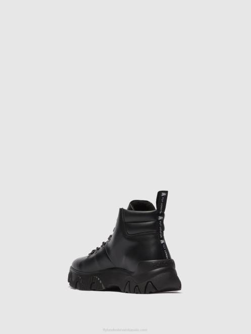 hr Fly London žene gležnjače na vezanje figa887 tunder black LL8B166