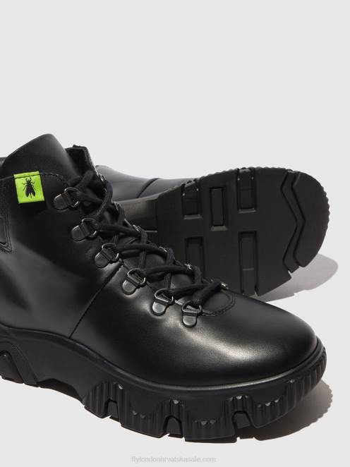 hr Fly London žene gležnjače na vezanje figa887 tunder black LL8B166