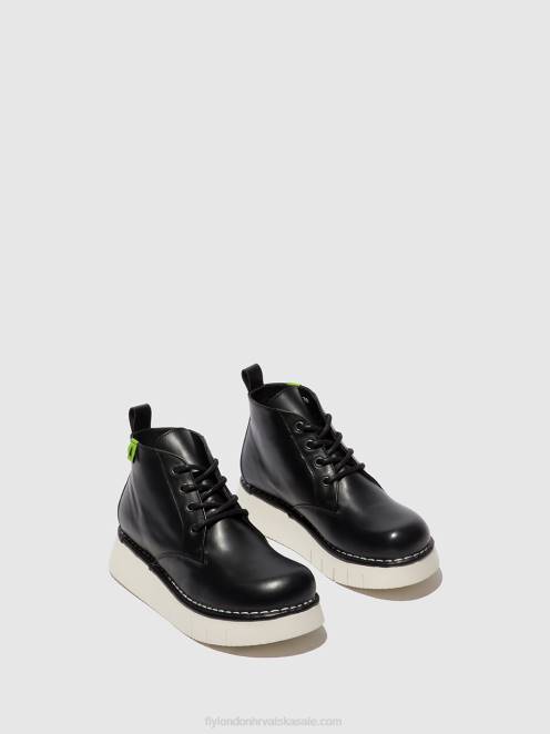 hr Fly London žene gležnjače na vezanje idda244 tunder black LL8B167