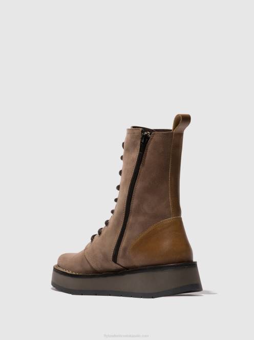 hr Fly London žene gležnjače na vezanje rami043 taupe/deva LL8B20