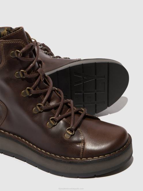 hr Fly London žene gležnjače na vezanje roxy094 dk. smeđa LL8B88