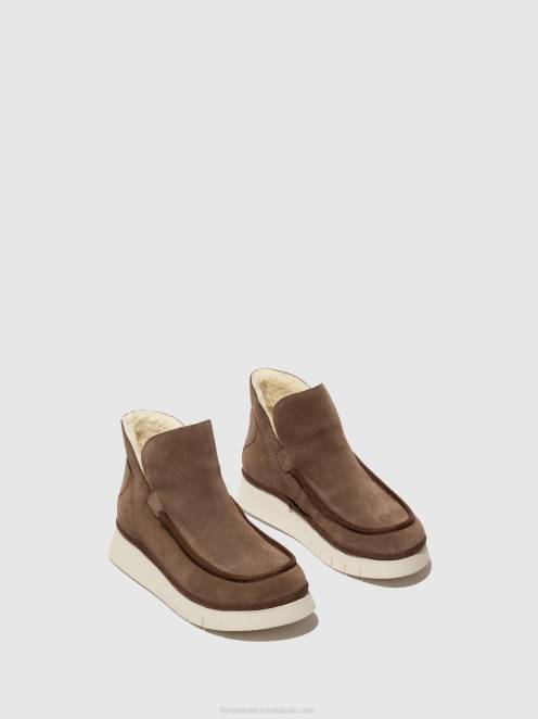 hr Fly London žene gležnjače s okruglim vrhom coze348 taupe/deva LL8B84