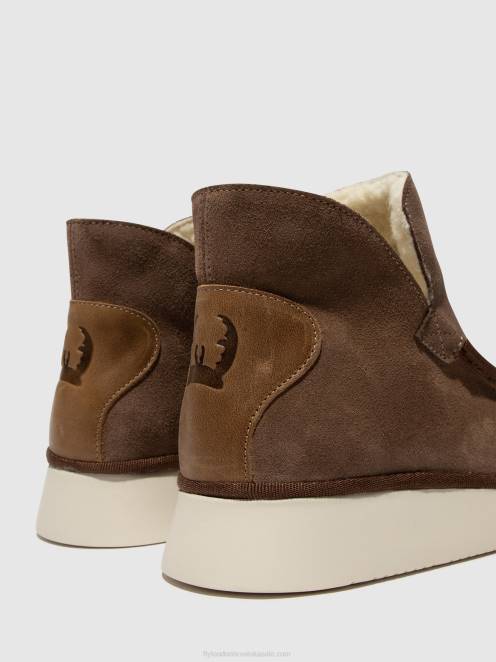 hr Fly London žene gležnjače s okruglim vrhom coze348 taupe/deva LL8B84