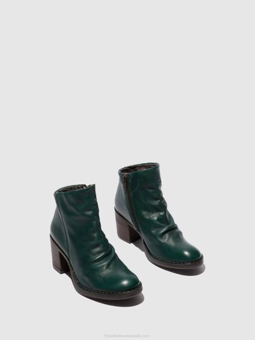 hr Fly London žene gležnjače s patentnim zatvaračem bell061 Verona zelena šuma LL8B186