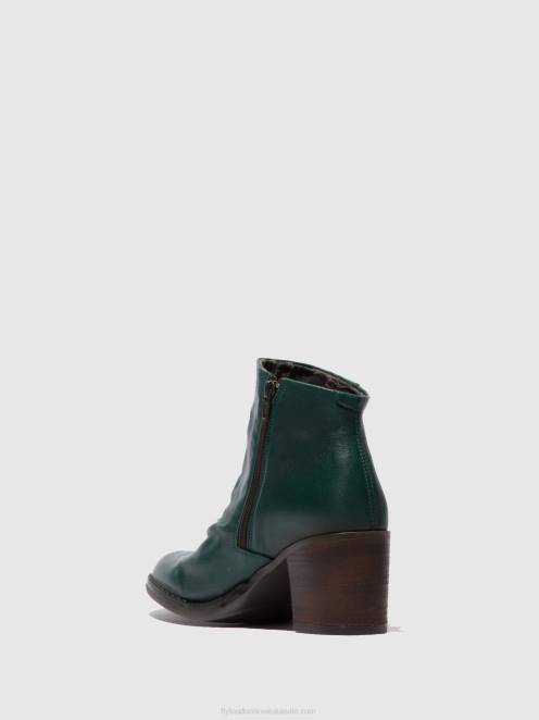hr Fly London žene gležnjače s patentnim zatvaračem bell061 Verona zelena šuma LL8B186