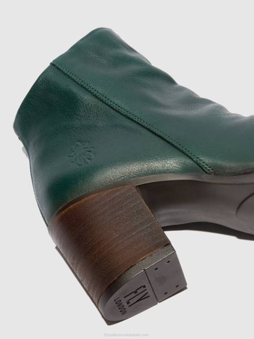 hr Fly London žene gležnjače s patentnim zatvaračem bell061 Verona zelena šuma LL8B186