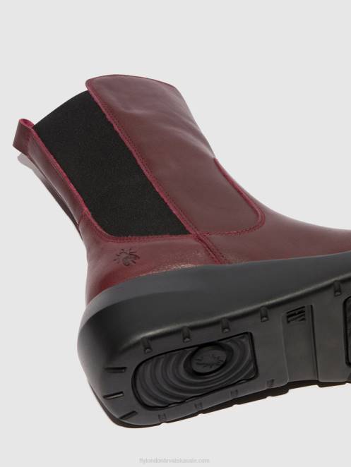 hr Fly London žene gležnjače s patentnim zatvaračem brin516 bordo LL8B64