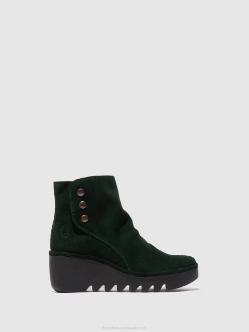hr Fly London žene gležnjače s patentnim zatvaračem brom344 oilsuede zelena šuma LL8B184
