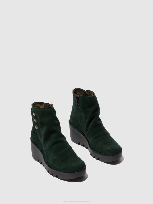 hr Fly London žene gležnjače s patentnim zatvaračem brom344 oilsuede zelena šuma LL8B184