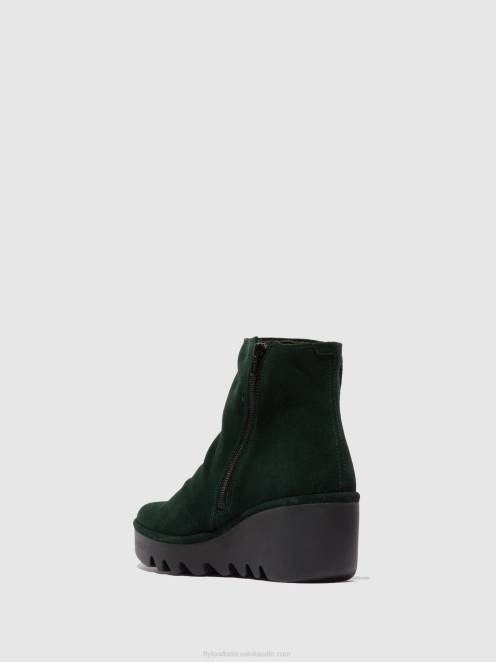 hr Fly London žene gležnjače s patentnim zatvaračem brom344 oilsuede zelena šuma LL8B184